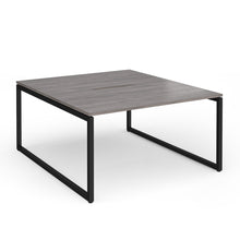 Load image into Gallery viewer, Connection 1400mm Box Frame Bench Desk in Grey Oak with Black Frame
