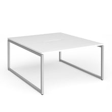 Load image into Gallery viewer, Connection 1400mm Box Frame Bench Desk in White with Silver Frame
