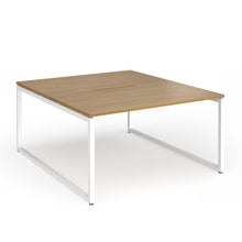 Load image into Gallery viewer, Connection 1400mm Box Frame Bench Desk in Oak with White Frame

