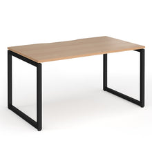 Load image into Gallery viewer, Connection 1400mm Box Frame Office Desk in Beech Finish with Black Legs
