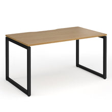 Load image into Gallery viewer, Connection 1400mm Box Frame Office Desk in Oak Finish with Black Legs
