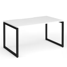 Load image into Gallery viewer, Connection 1400mm Box Frame Office Desk in White Finish with Black Legs
