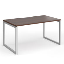 Load image into Gallery viewer, Connection 1400mm Box Frame Office Desk in Walnut Finish with Silver Legs
