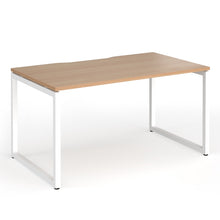 Load image into Gallery viewer, Connection 1400mm Box Frame Office Desk in Beech Finish with White Legs
