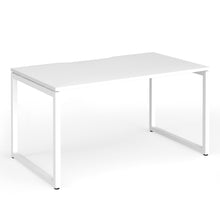 Load image into Gallery viewer, Connection 1400mm Box Frame Office Desk in White Finish with White Legs
