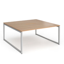 Load image into Gallery viewer, Connection 1600mm Box Frame Bench Desk in Beech with Silver Frame
