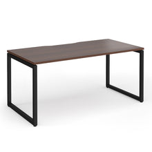 Load image into Gallery viewer, Connection 1600mm Box Frame Office Desk in Walnut Finish with Black Legs

