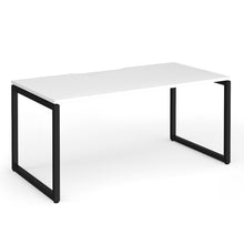 Load image into Gallery viewer, Connection 1600mm Box Frame Office Desk in White Finish with Black Legs
