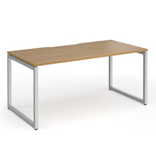 Load image into Gallery viewer, Connection 1600mm Box Frame Office Desk in Oak Finish with Silver Legs
