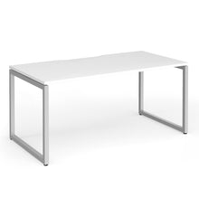 Load image into Gallery viewer, Connection 1600mm Box Frame Office Desk in White Finish with Silver Legs
