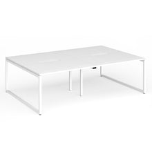 Load image into Gallery viewer, Connection 2400mm Box Frame Bench Desk in White Finish with White Legs
