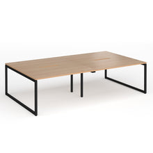 Load image into Gallery viewer, Connection 2800mm Box Frame Bench Desk in Beech Finish with Black Legs
