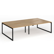 Load image into Gallery viewer, Connection 2800mm Box Frame Bench Desk in Oak Finish with Black Legs
