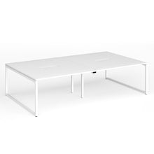 Load image into Gallery viewer, Connection 2800mm Box Frame Bench Desk in White Finish with White Legs
