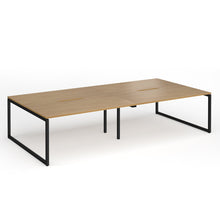 Load image into Gallery viewer, Connection 3200mm Box Frame Bench Desk in Oak Finish with Black Legs
