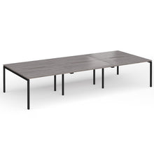 Load image into Gallery viewer, Connection 6 Person 3600mm Bench Desk In Grey Oak Finish with Black Legs
