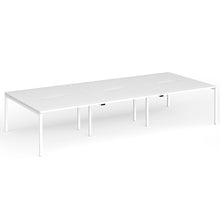 Load image into Gallery viewer, Connection 6 Person 3600mm Bench Desk In White Finish with White Legs
