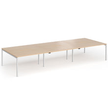 Load image into Gallery viewer, Connection 6 Person 4200mm Bench Desk In Beech Finish with Silver Legs
