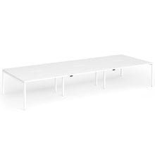 Load image into Gallery viewer, Connection 6 Person 4200mm Bench Desk In White Finish with White Legs
