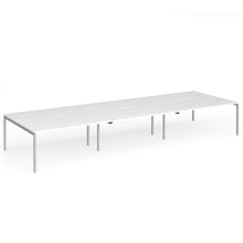 Load image into Gallery viewer, Connection 6 Person 4800mm Bench Desk In White Finish with Silver Legs
