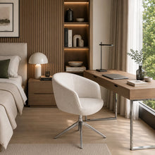Load image into Gallery viewer, Cove Swivel Chair in Modern Walnut Bedroom Space
