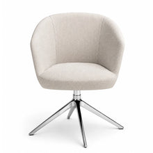 Load image into Gallery viewer, Cove Swivel Chair Without Wheels Finished in Light Grey Fabric (Front View)
