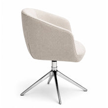 Load image into Gallery viewer, Cove Swivel Chair Without Wheels Finished in Light Grey Fabric (Side View)

