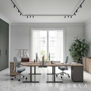 Curva Corner Desks in Open Plan High End Office Space