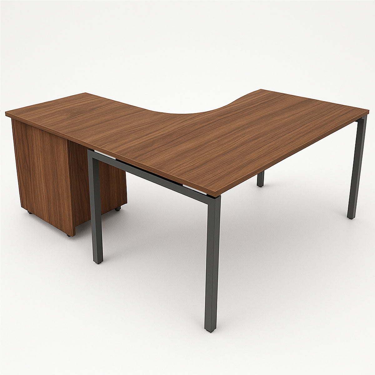 Curva Corner Desk With Drawers | Fenstone