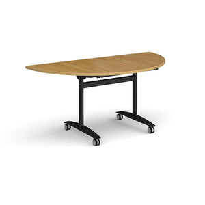 Pivot Pro 1600 Black Oak Semi Circle Folding Table