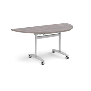 Pivot Pro 1600 Silver Grey Oak Semi Circle Folding Table
