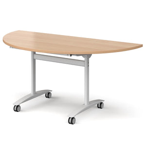 Pivot Pro 1600 White Beech Semi Circle Folding Table