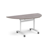 Load image into Gallery viewer, Pivot Pro 1600 White Grey Oak Semi Circle Folding Table
