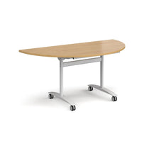 Load image into Gallery viewer, Pivot Pro 1600 White Oak Semi Circle Folding Table
