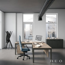 Load image into Gallery viewer, Duo Oak Corner Desk in Home Office Setting
