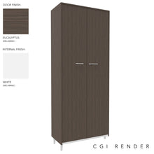 Load image into Gallery viewer, Vero Full Height Storage Cabinet in Eucalyptus finish with White Legs
