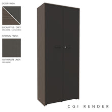 Load image into Gallery viewer, Vero Full Height Storage Cabinet in Eucalyptus, Grey and Anthracite Finish with Standard Feet
