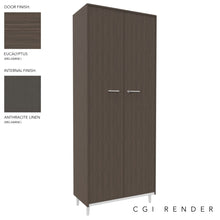 Load image into Gallery viewer, Vero Full Height Storage Cabinet in Eucalyptus and Anthracite Finish with White Legs
