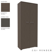 Load image into Gallery viewer, Vero Full Height Storage Cabinet in Eucalyptus and Anthracite Finish with Standard Feet
