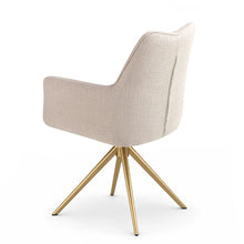 Load image into Gallery viewer, Elian Cream Swivel Desk Chair Without Wheels (Back)
