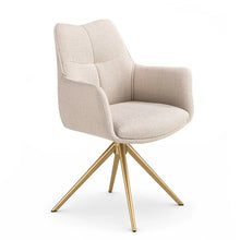 Load image into Gallery viewer, Elian Cream Swivel Desk Chair Without Wheels (Front Angled)

