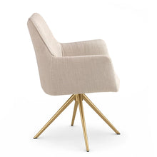 Load image into Gallery viewer, Elian Cream Swivel Desk Chair Without Wheels (Side)
