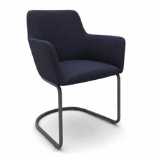 Load image into Gallery viewer, Elva Cantilever Meeting Chair in Midnight Blue Fabric with Anthracite Base
