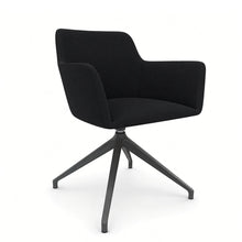 Load image into Gallery viewer, Elva Desk Chair Without Wheels, Anthracite Base &amp; Jet Black Fabric Finish
