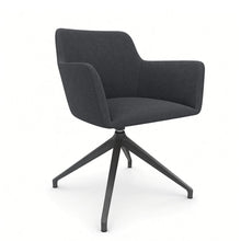Load image into Gallery viewer, Elva Desk Chair Without Wheels, Anthracite Base &amp; Anthracite Dark Grey Fabric Finish
