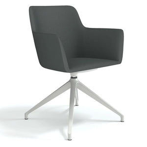 Elva Obsidian Grey Silver Spider Base Office Chair 