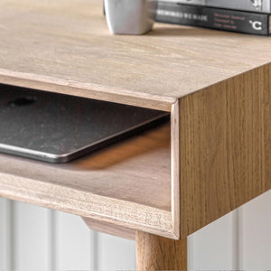 Scandinavian Wooden Oak Desk Detail