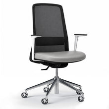 Load image into Gallery viewer, Embrace Synthetic Leather Task Chair with Mesh Back (Light Grey Leather)

