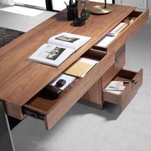 Load image into Gallery viewer, Ezra Home Office Desk Showing Open Soft Close Drawer Details
