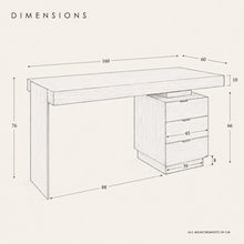Load image into Gallery viewer, Ezra Home Office Desk Measurement Diagram
